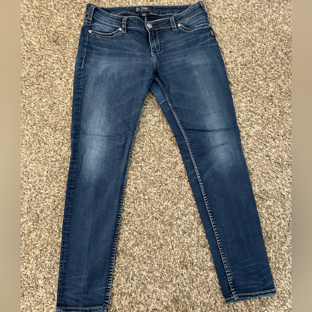 silver suki mid super skinny
waist 33/ length 31